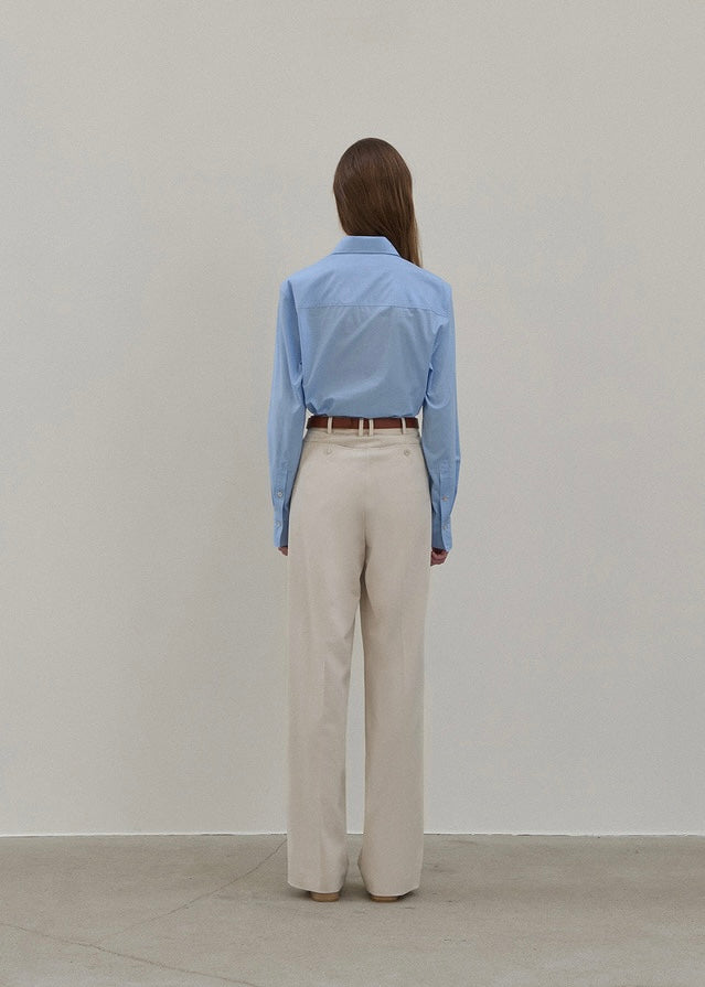 Elborn | Henri Cotton Silk Shirt (Blue)