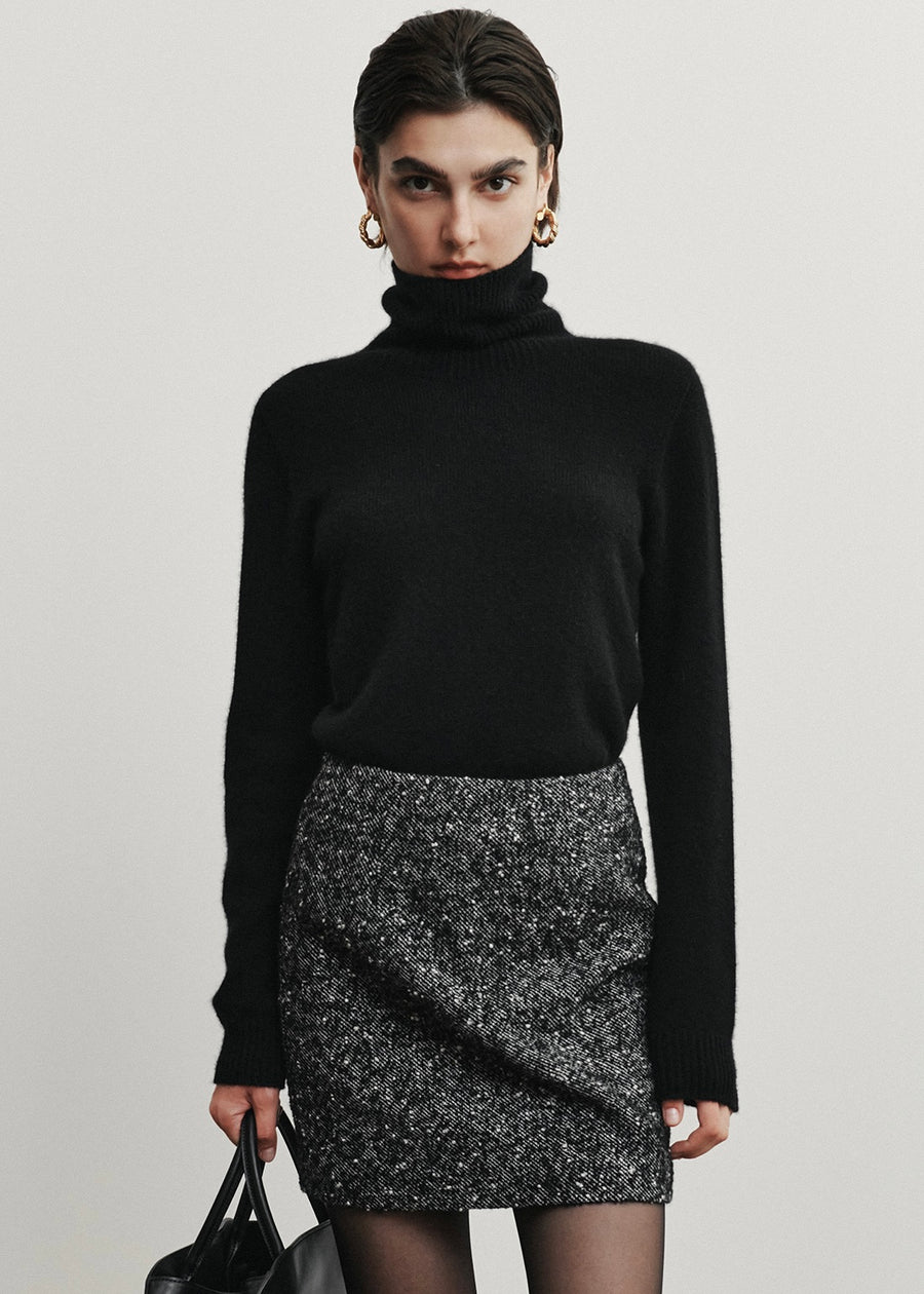 ELBORN | Itzel Wool Mini Skirt (Black)