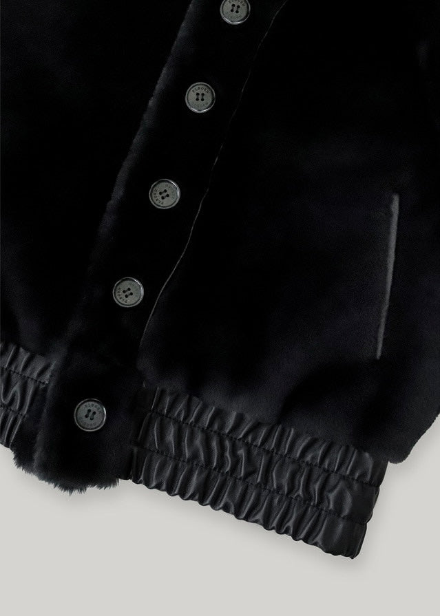 [1ST RE-ORDER] ELBORN | Denise Shearing Reversible Jacket (Black)