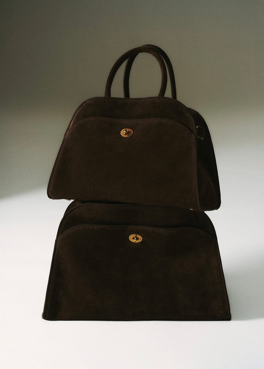 5TH-ELBORN | Momet Leather Tote Bag (Brown Suede) Expected ship to 12/12/2025