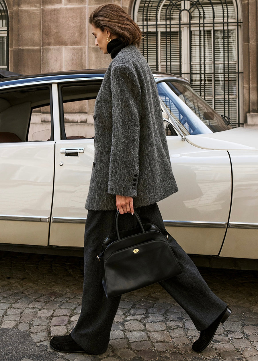 ELBORN | Auden Alpaca Half Coat (Charcoal)