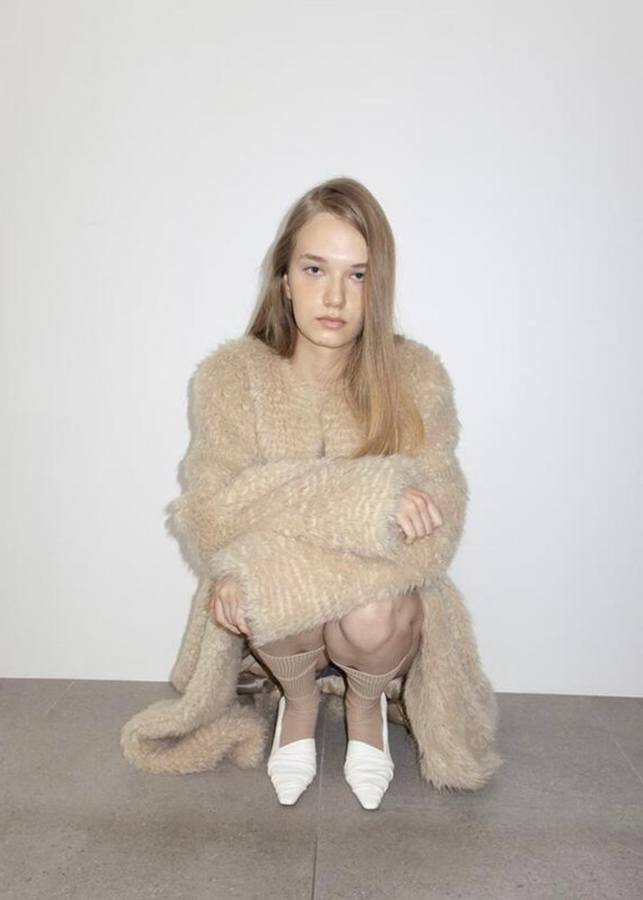 LEHA | Beige Calum Faux Fur Coat (Beige)