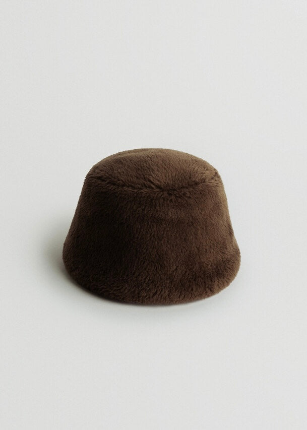 MOIA | Fur Bucket Hat (Brown) Expected ship to 12/12/2025