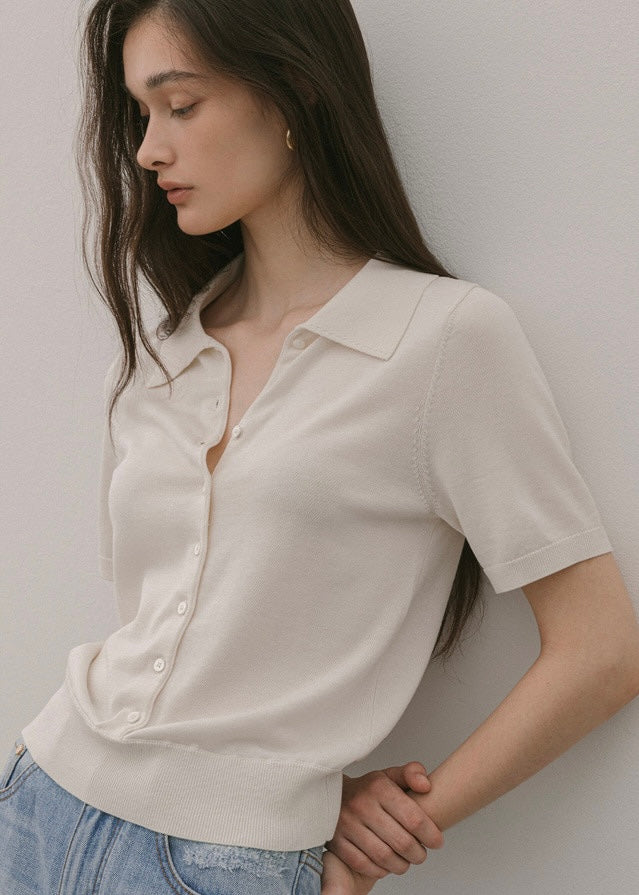 Elborn | Darby Silk Collar Knit (Cream)
