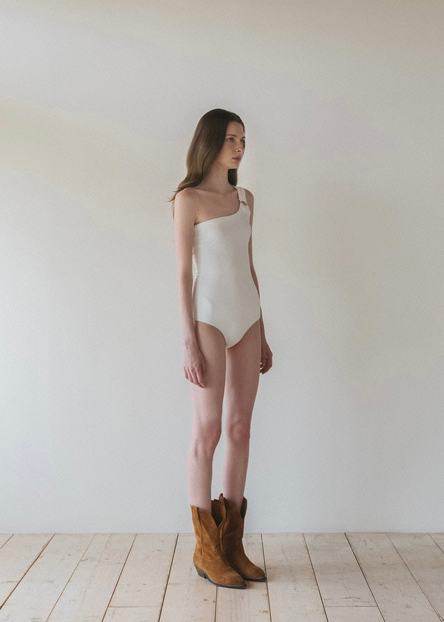 ELBORN | Sara One Shoulder Swim Suit (Ivory)