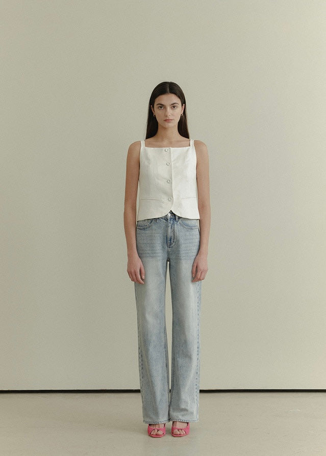 ELBORN | Marie Button Vest (Pearl)