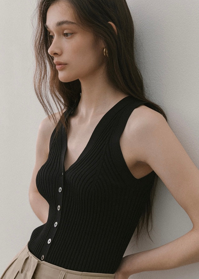 ELBORN | Marin Knit Vest Top (Black)