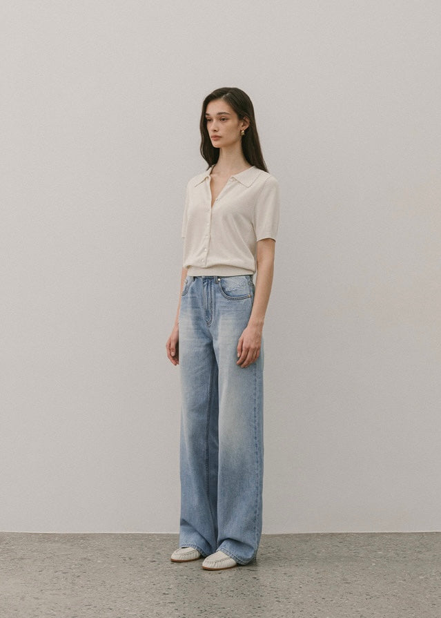 Elborn | Darby Silk Collar Knit (Cream)