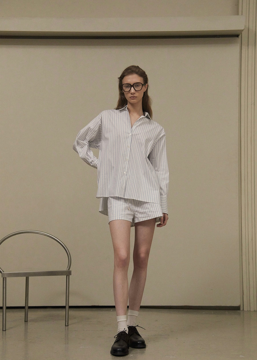 [RE-ORDER] ELBORN | Bonnie Cut-out Shirt (Stripe)