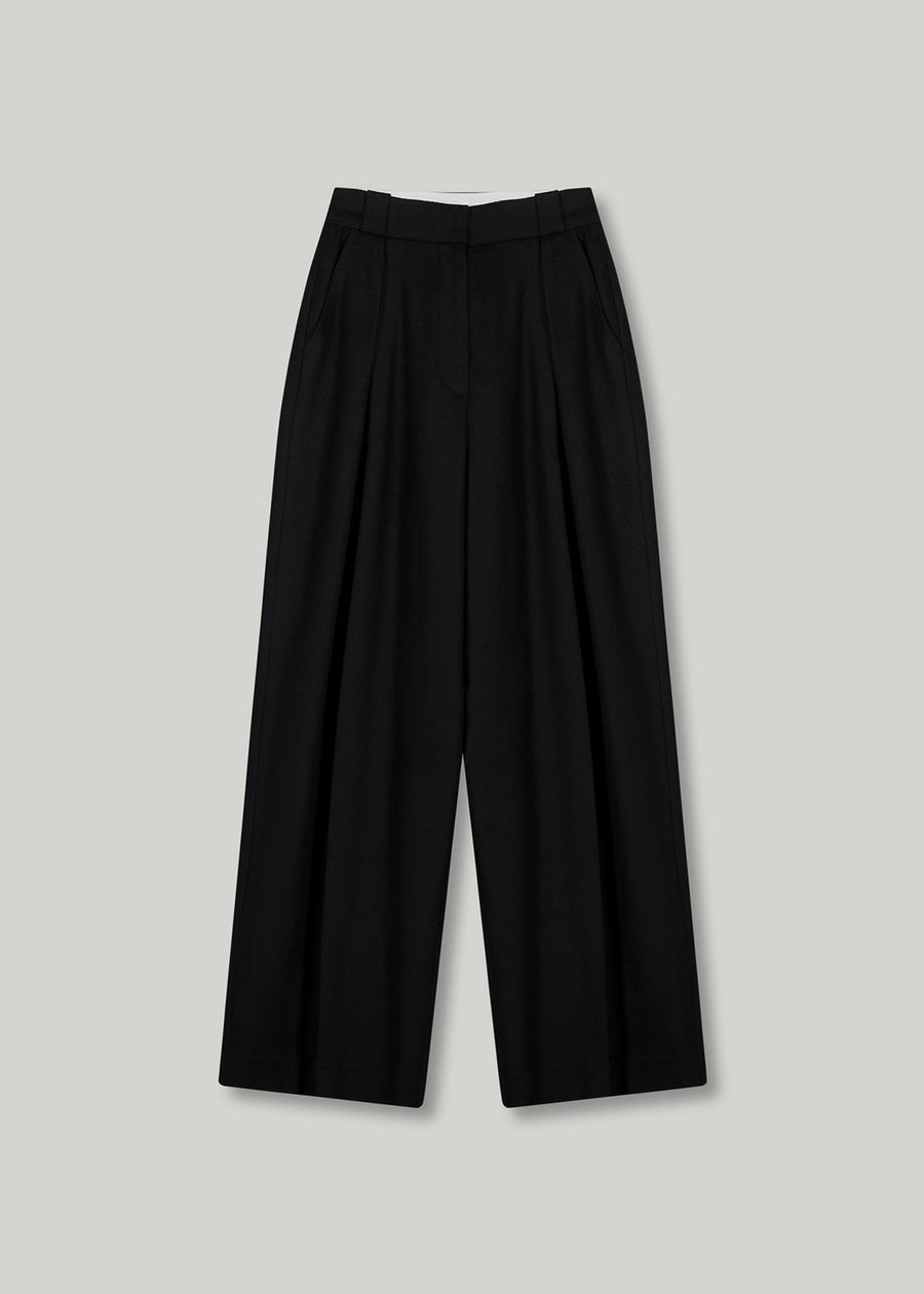 ELBORN | [LIMITED] Dearnley Wide Slacks (Black)