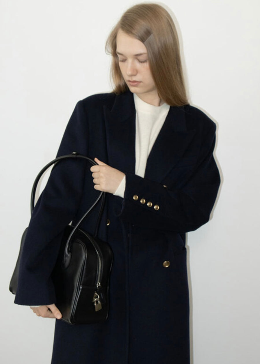 LEHA | Fonte Wool-Cashemere Blended Coat (Dark Navy)