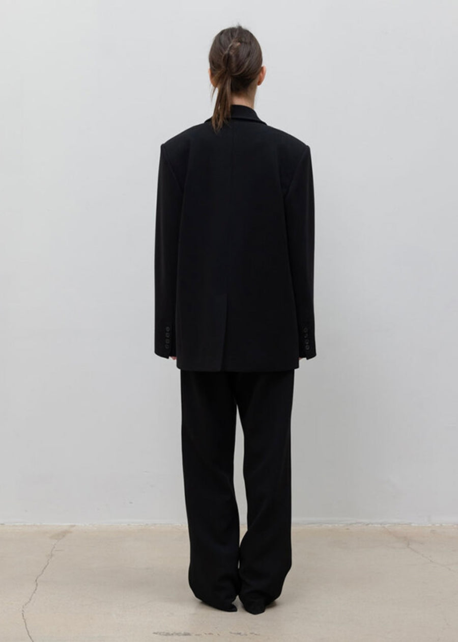 LEHA |  Caroline Double Breasted Wool Blazer (Black)