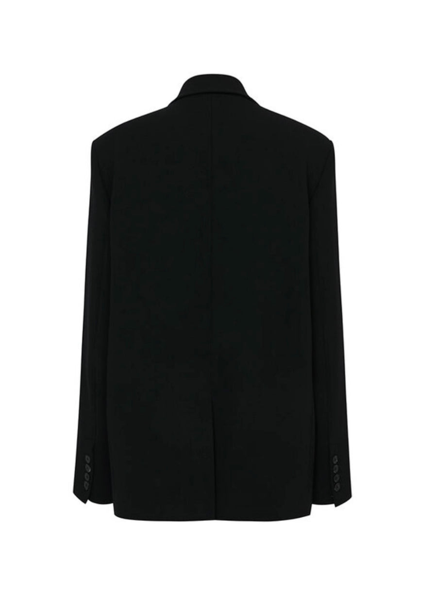 LEHA |  Caroline Double Breasted Wool Blazer (Black)