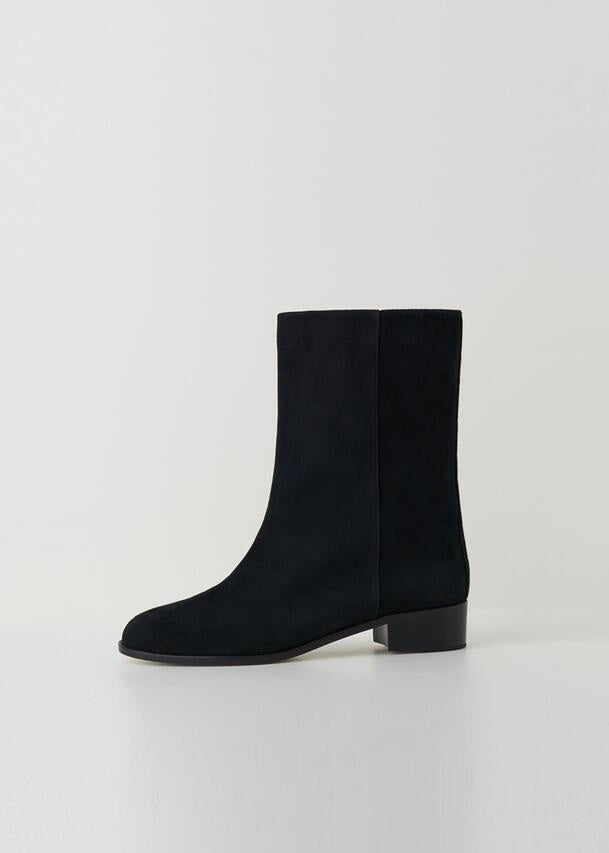 MOIA | 5% Off Suede middle boots (Black)