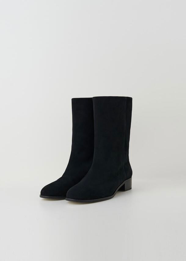MOIA | 5% Off Suede middle boots (Black)