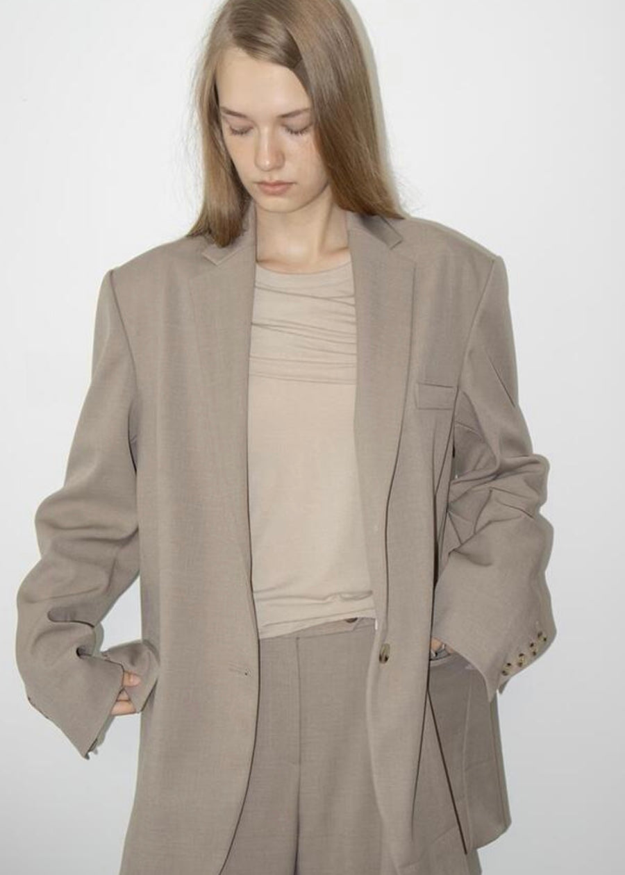 LEHA | Trea Single Breast Jacket (Light Beige)