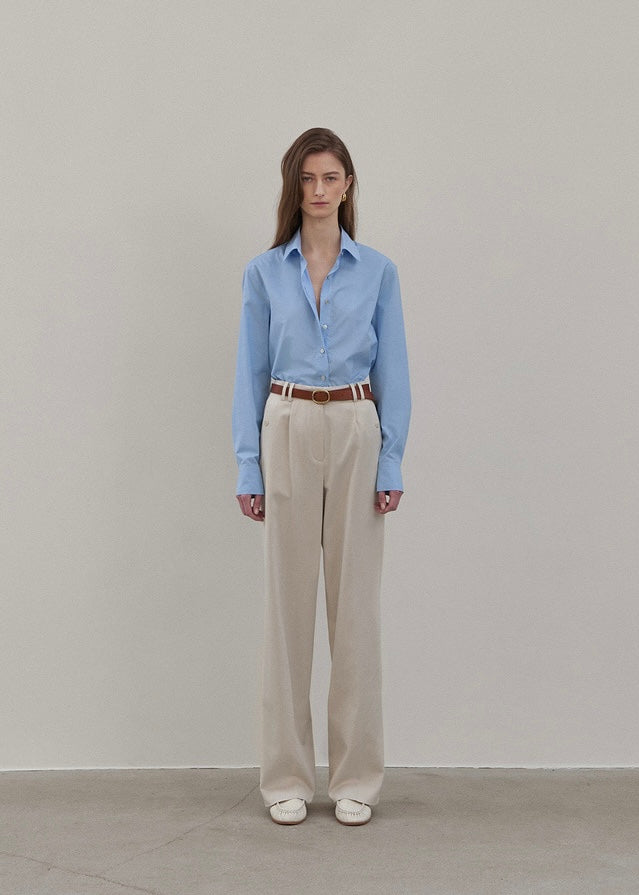 Elborn | Henri Cotton Silk Shirt (Blue)
