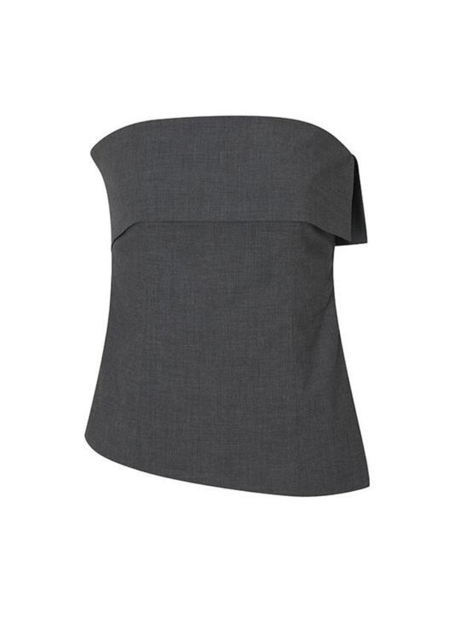 LEHA | Isla Fold-Over Strapless Top (Dark Grey)