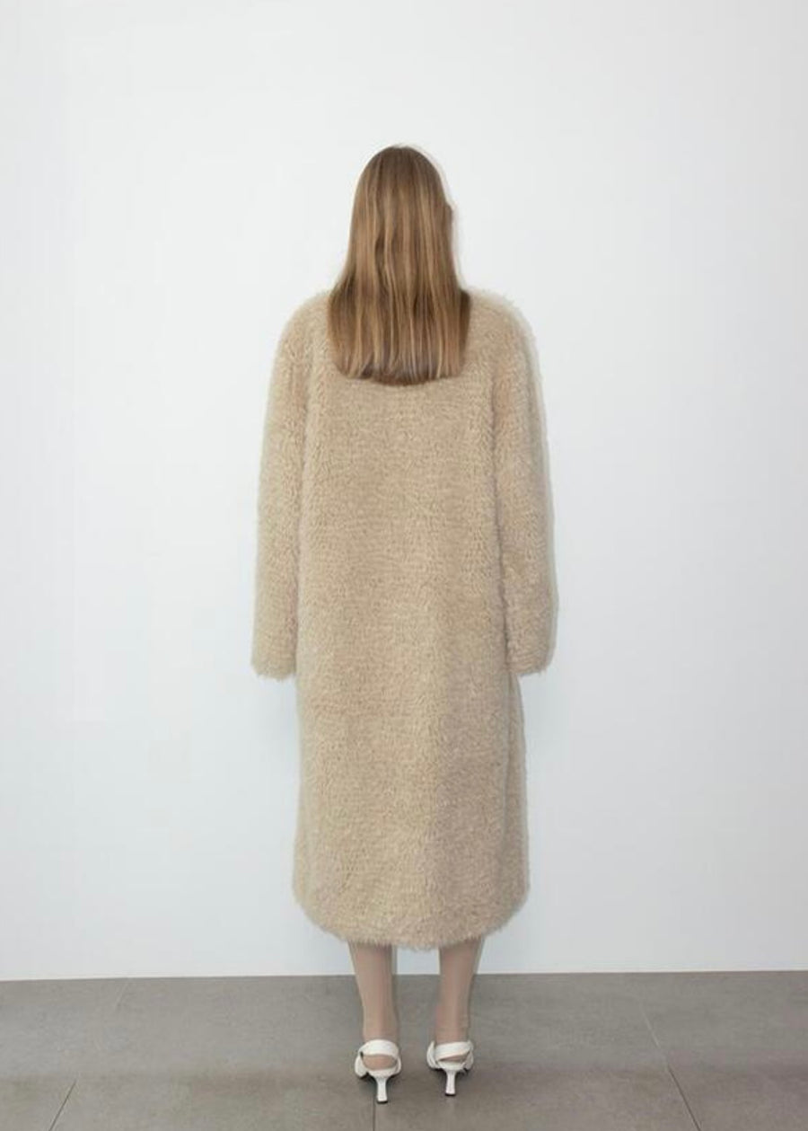 LEHA | Beige Calum Faux Fur Coat (Beige)