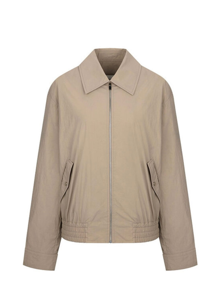 LEHA | Emily Nylon Bomber Jacket (Beige)