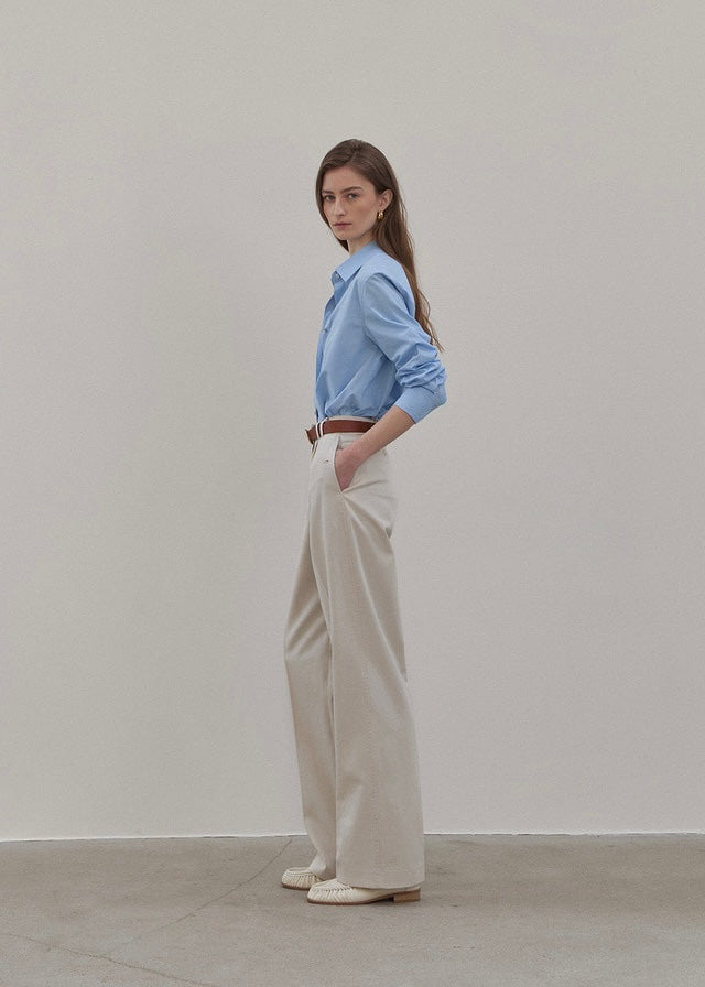 Elborn | Henri Cotton Silk Shirt (Blue)