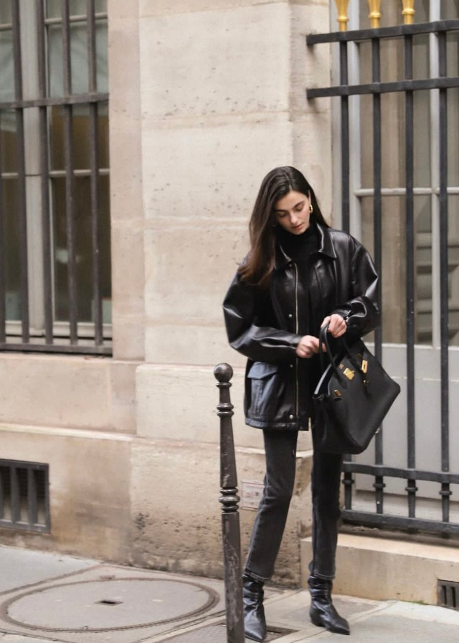 ELBORN | Vermon Safari Leather Jacket (Black)
