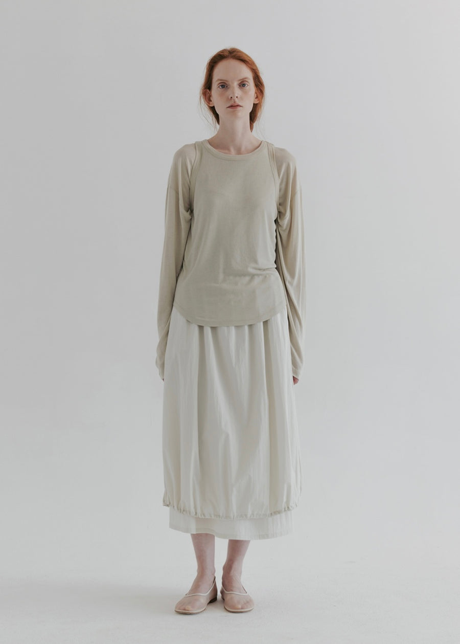 MOIA | String Double Skirt (Ecru)