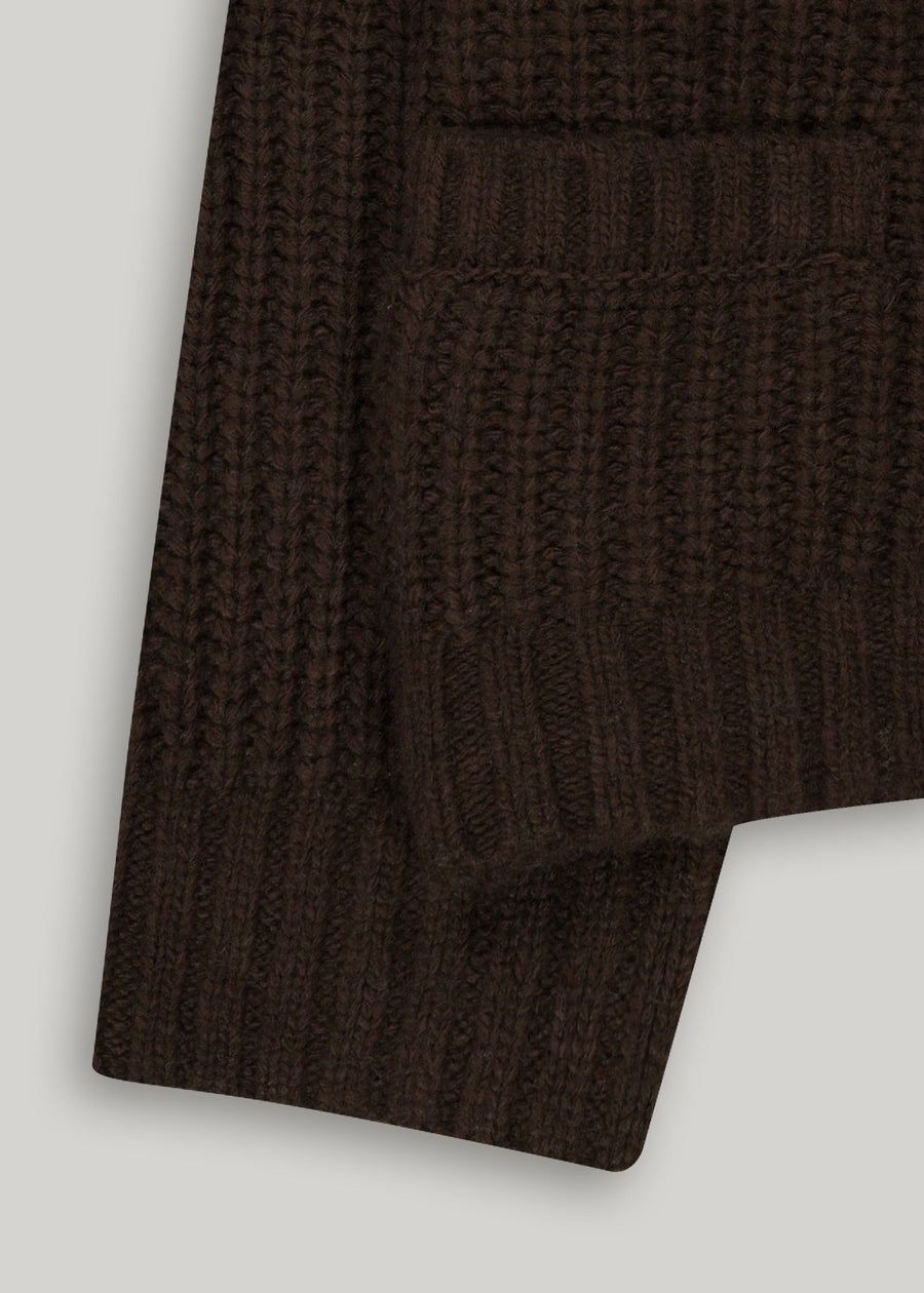 ELBORN | Double-breasted Shawl Collar Cardigan (Chocolate) Expected ship to 11/28/2025