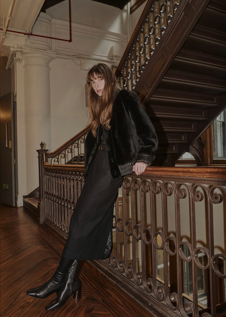 [1ST RE-ORDER] ELBORN | Denise Shearing Reversible Jacket (Black)