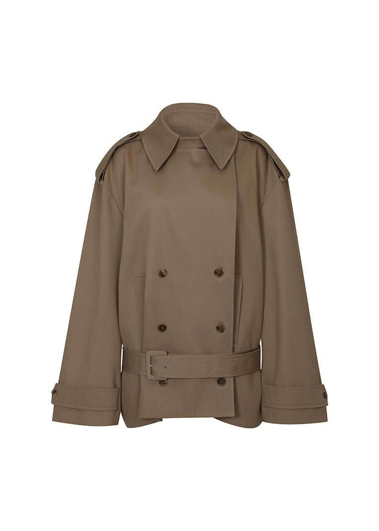 LEHA | Aron Belted Cotton-Gabardine Trench Jacket (Beige)