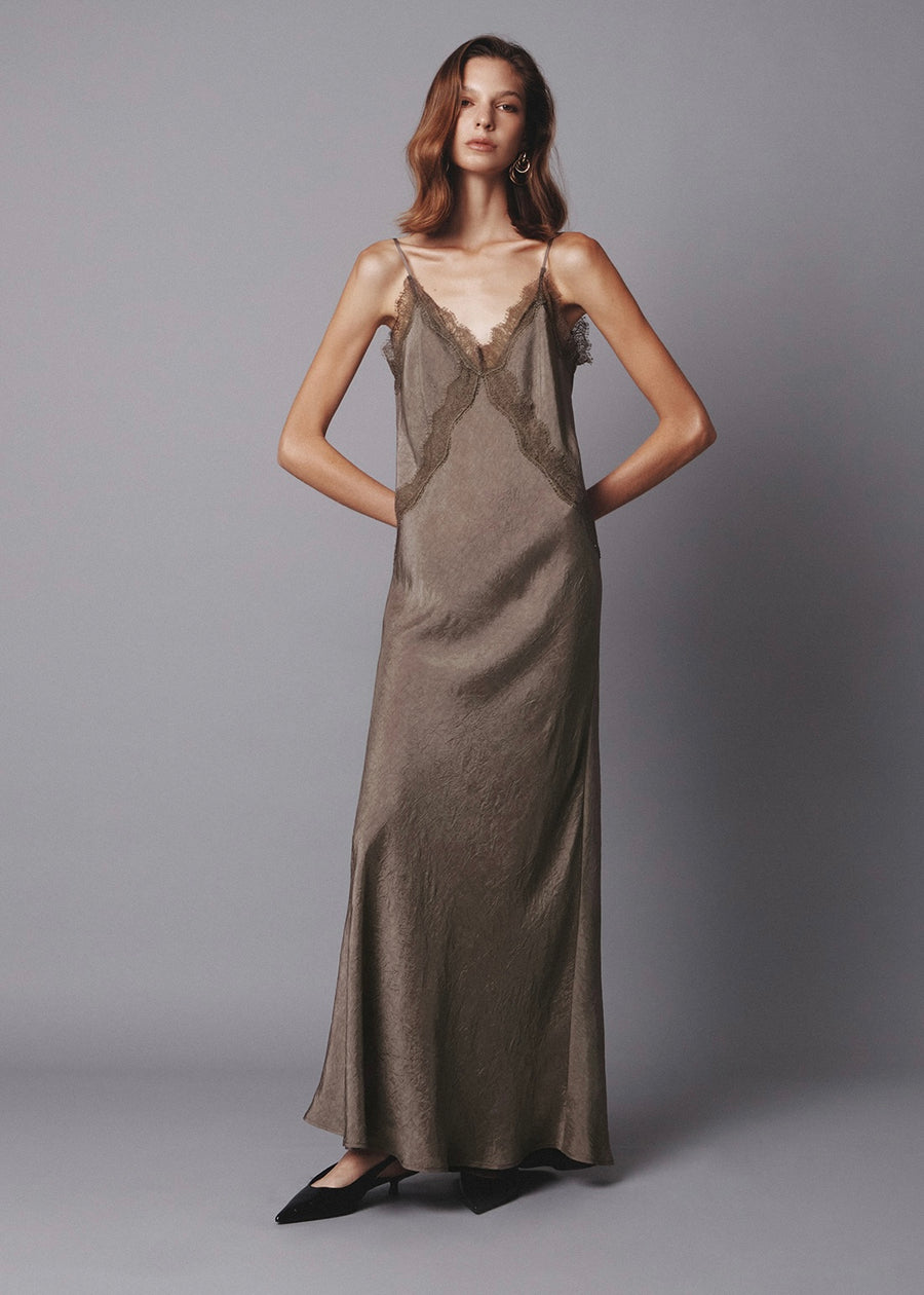 [2ND Re-Order] ELBORN | Elia Lace Dress (Khaki) Expected ship to 10/31 /2025