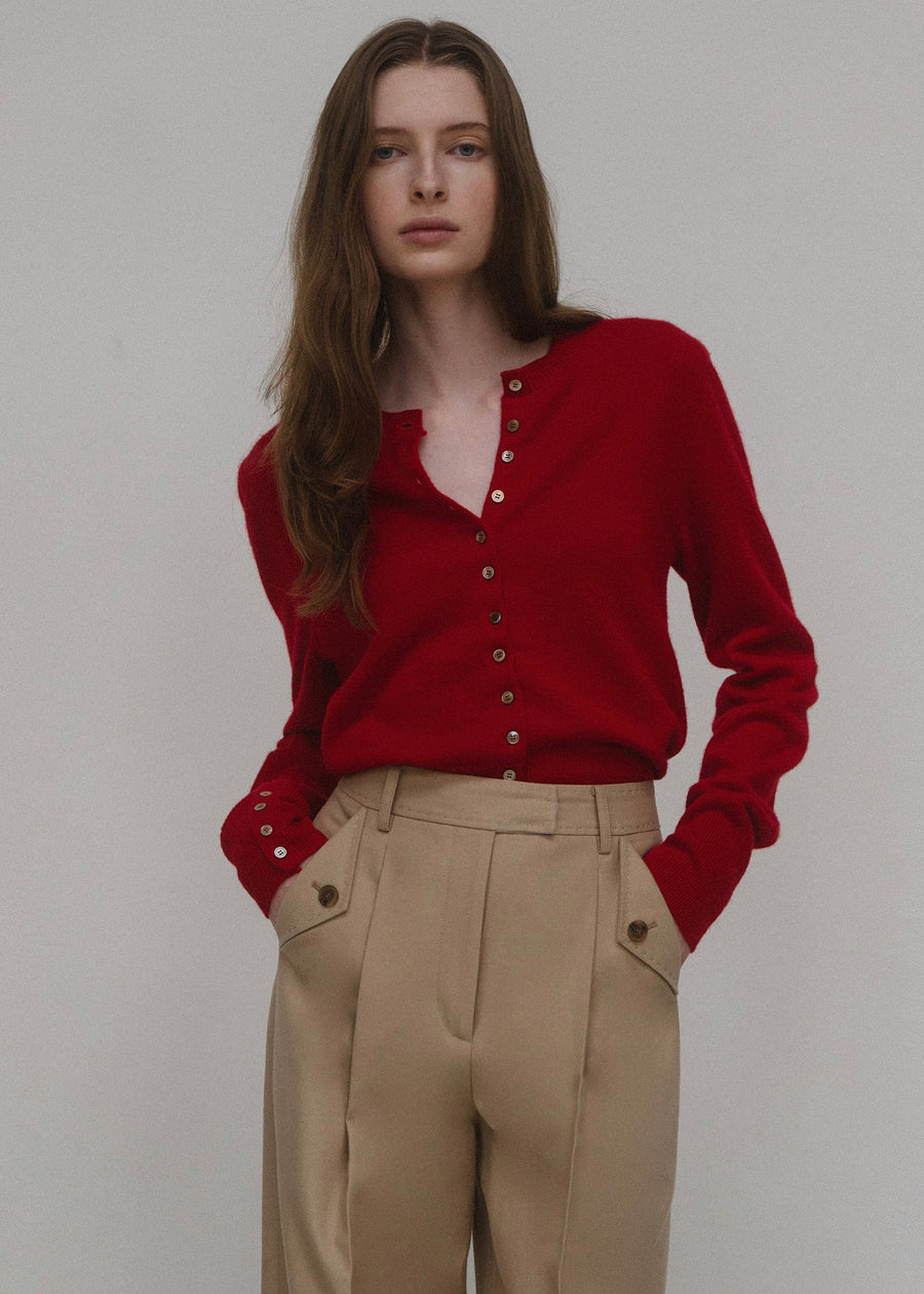 ELBORN | Harvey Cashmere Silk Cardigan (Red)