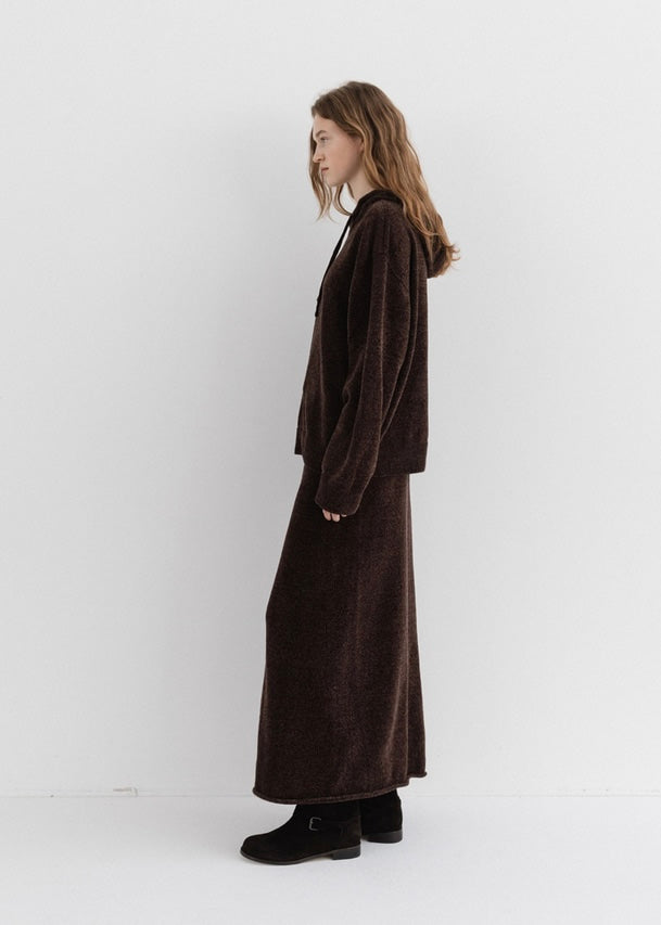 MOIA | Velvet Knit Skirt (Dust Cocoa) Expected ship to 12/12/2025