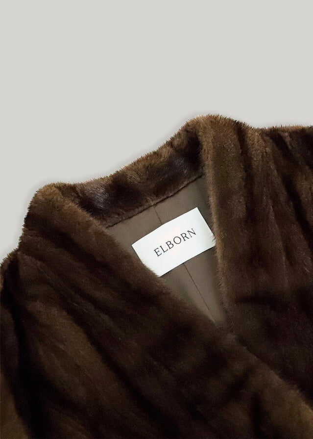 [PRE-ORDER] ELBORN | Kenneth Mink Robe Coat (Brown) Expected ship to 12/27/2024