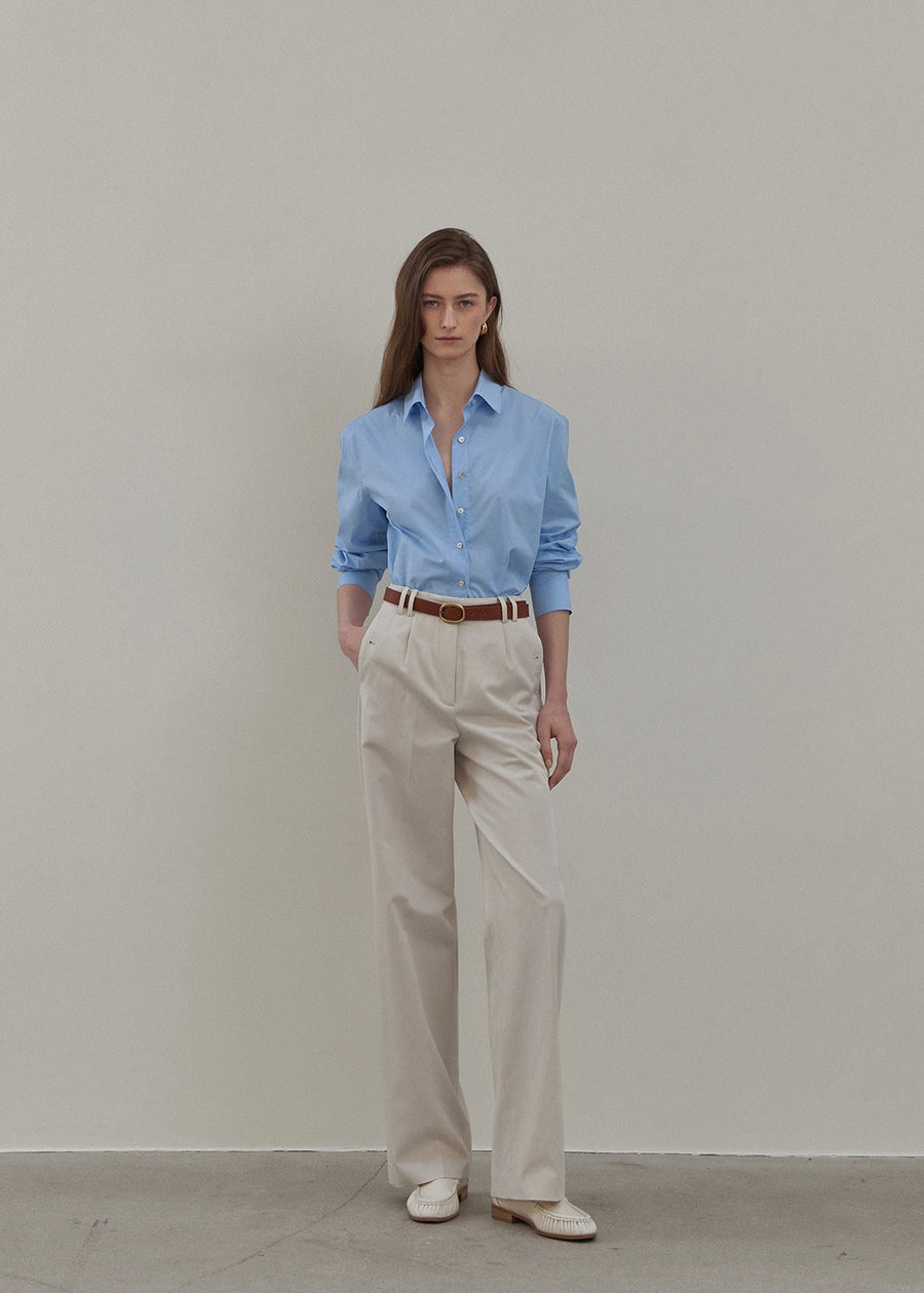 ELBORN | Sandra Cotton Slacks (Stone)