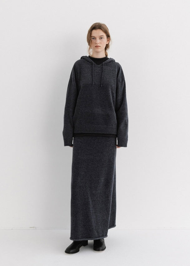 MOIA | Velvet Knit Hoodie (Slate Blue) Expected ship to 12/12/2025