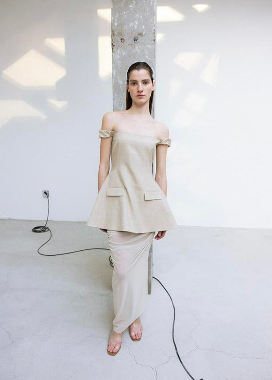 LEHA | Krysia Off Shoulder Top (Oatmeal)