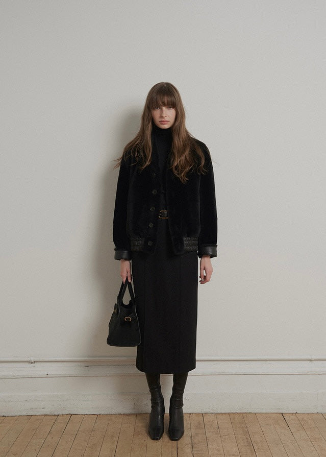 ELBORN | Douglas Wool Long Skirt (Black)