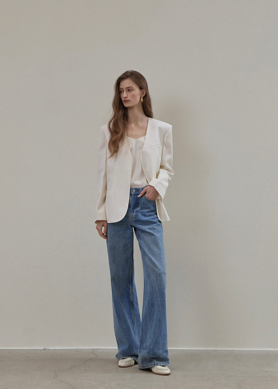 ELBORN | Brace Layered Wool Jacket (Ivory)