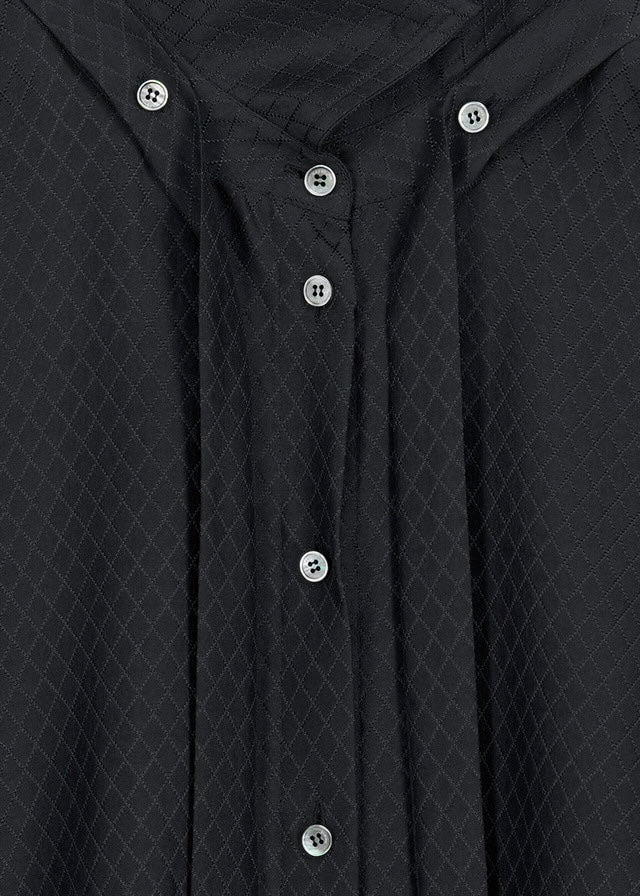 ELBORN | Cherie Silk Tie Shirt (Black/Charcoal)