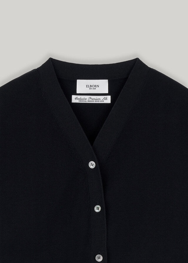 Elborn | Vega Silk Knit Vest (Black)