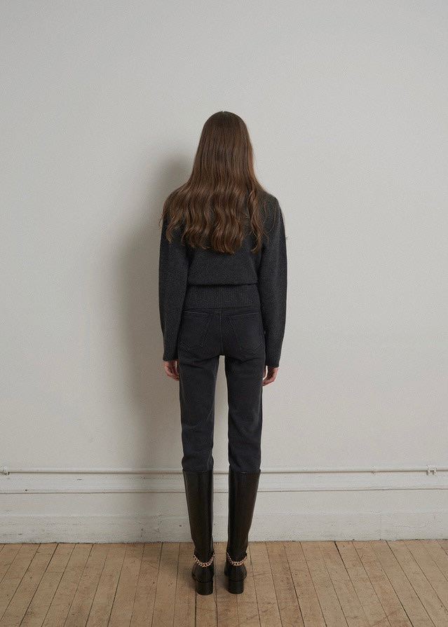 ELBORN | Mia Unbalanced Cardigan (Charcoal)
