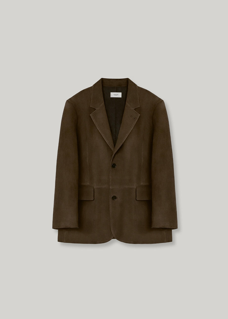 [LIMITED]  ELBORN | Bueno Suede Jacket (Olive Brown)