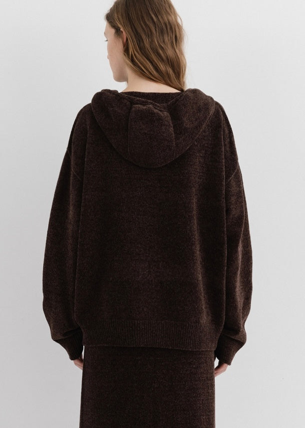 MOIA | Velvet Knit Hoodie (Dust Cocoa) Expected ship to 12/12/2025
