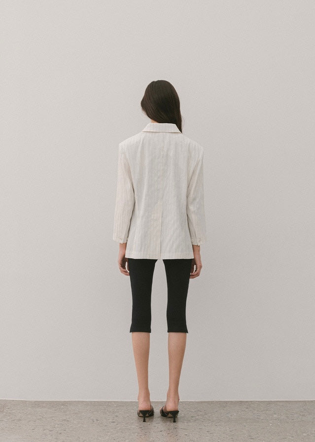 ELBORN | Diamo Linen Jacket (Ivory Stripe)