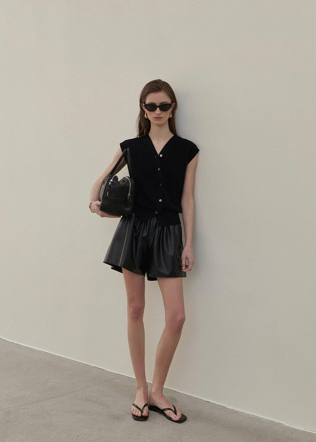 Elborn | Vega Silk Knit Vest (Black)