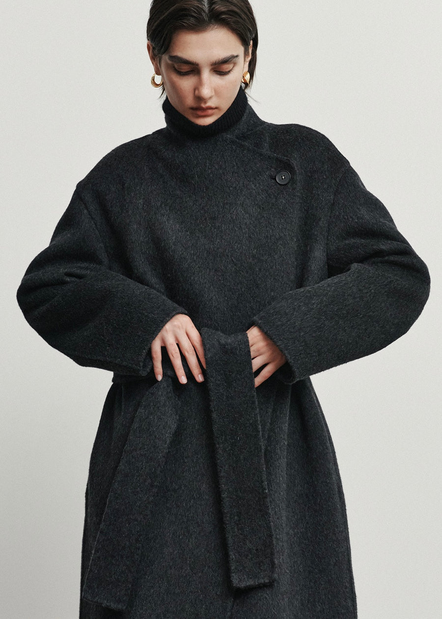 ELBORN | Tate Cashmere Hand-made Coat(Charcoal)