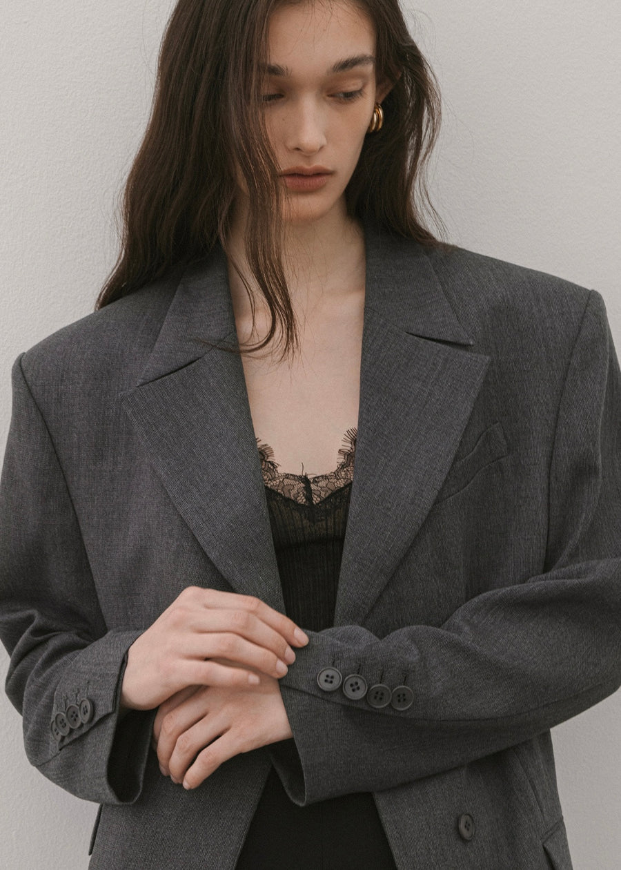 ELBORN | Marly Wool Single Jacket (Charcoal)