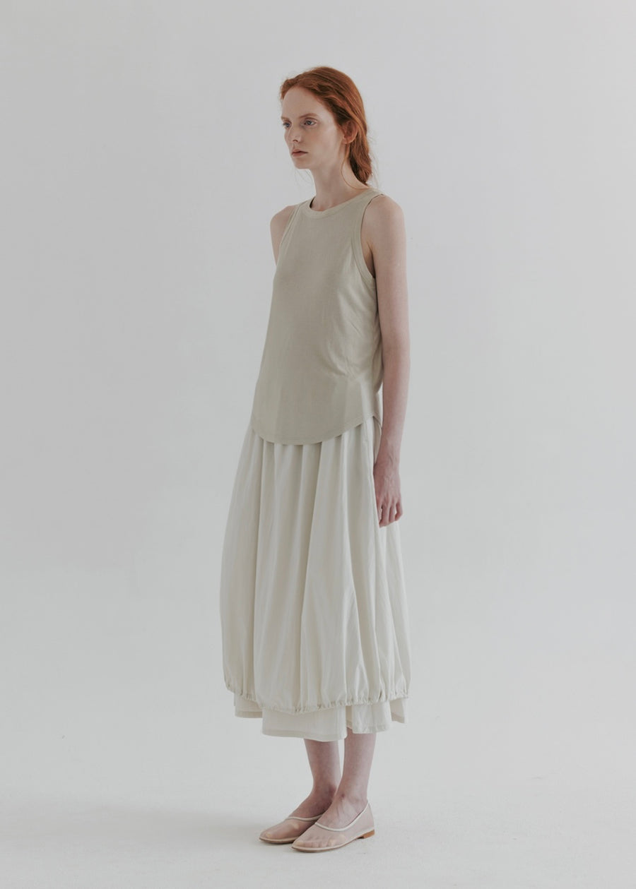 MOIA | String Double Skirt (Ecru)