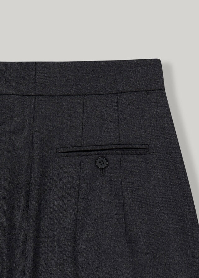 ELBORN | Nao Pleats Wool Slacks (Charcoal)
